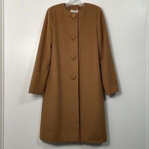 Molly Moorkamp Barrett Coat Camel Wool Long Button Front XS